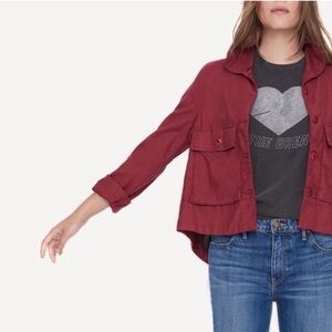 THE GREAT "the Swingy Army' Jacket in Rose Red